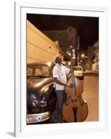 Bass Player, Santiago De Cuba, Cuba, West Indies, Central America-Angelo Cavalli-Framed Photographic Print