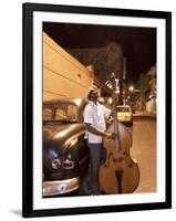 Bass Player, Santiago De Cuba, Cuba, West Indies, Central America-Angelo Cavalli-Framed Photographic Print