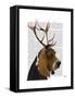 Basset Hound and Antlers-Fab Funky-Framed Stretched Canvas