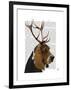 Basset Hound and Antlers-Fab Funky-Framed Art Print