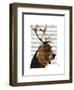 Basset Hound and Antlers-Fab Funky-Framed Art Print