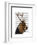 Basset Hound and Antlers-Fab Funky-Framed Art Print