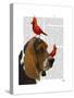 Basset Hound and Birds-Fab Funky-Stretched Canvas