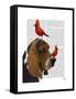 Basset Hound and Birds-Fab Funky-Framed Stretched Canvas