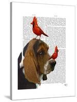 Basset Hound and Birds-Fab Funky-Stretched Canvas