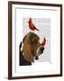 Basset Hound and Birds-Fab Funky-Framed Art Print