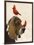 Basset Hound and Birds-Fab Funky-Framed Art Print