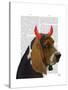 Basset Hound and Devil Horns-Fab Funky-Stretched Canvas