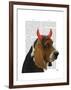 Basset Hound and Devil Horns-Fab Funky-Framed Art Print