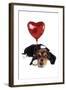 Basset Hound Dog with Heart Shaped Balloon-null-Framed Photographic Print