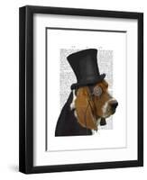 Basset Hound, Formal Hound and Hat-Fab Funky-Framed Art Print