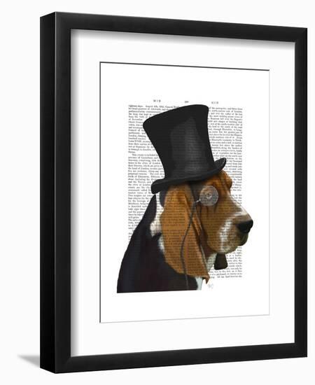 Basset Hound, Formal Hound and Hat-Fab Funky-Framed Art Print