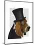 Basset Hound, Formal Hound and Hat-Fab Funky-Mounted Art Print