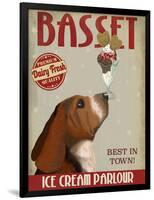 Basset Hound Ice Cream-Fab Funky-Framed Art Print