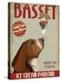 Basset Hound Ice Cream-Fab Funky-Stretched Canvas