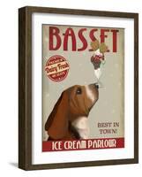 Basset Hound Ice Cream-Fab Funky-Framed Art Print
