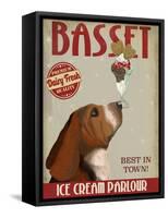 Basset Hound Ice Cream-Fab Funky-Framed Stretched Canvas