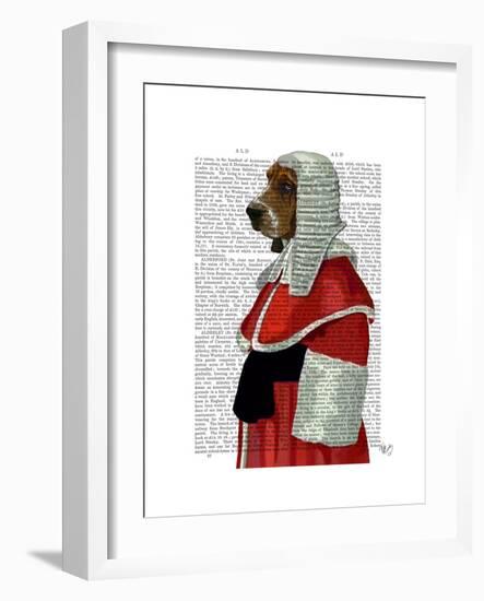 Basset Hound Judge Portrait-Fab Funky-Framed Art Print