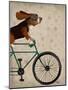 Basset Hound on Bicycle-Fab Funky-Mounted Art Print