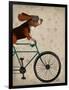 Basset Hound on Bicycle-Fab Funky-Framed Art Print