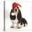 Basset Hound Puppy, Betty, 9 Weeks, Sitting, Wearing a Father Christmas Hat-Mark Taylor-Stretched Canvas