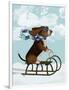 Basset Hound, Sledging-Fab Funky-Framed Art Print