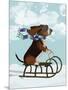 Basset Hound, Sledging-Fab Funky-Mounted Art Print