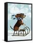 Basset Hound, Sledging-Fab Funky-Framed Stretched Canvas