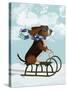 Basset Hound, Sledging-Fab Funky-Stretched Canvas