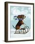 Basset Hound, Sledging-Fab Funky-Framed Art Print