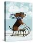 Basset Hound, Sledging-Fab Funky-Stretched Canvas