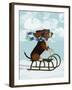 Basset Hound, Sledging-Fab Funky-Framed Art Print