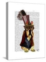 Basset Hound Steampunk Top Hat Goggles-Fab Funky-Stretched Canvas