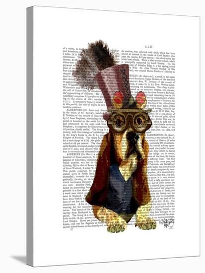 Basset Hound Steampunk Top Hat Goggles-Fab Funky-Stretched Canvas