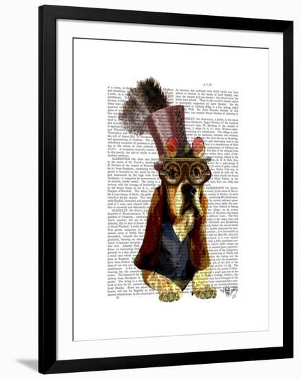 Basset Hound Steampunk Top Hat Goggles-Fab Funky-Framed Art Print