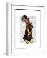 Basset Hound Steampunk Top Hat Goggles-Fab Funky-Framed Art Print