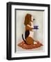 Basset Hound Taking Tea-Fab Funky-Framed Art Print