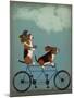 Basset Hound Tandem-Fab Funky-Mounted Art Print