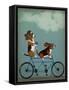 Basset Hound Tandem-Fab Funky-Framed Stretched Canvas