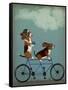 Basset Hound Tandem-Fab Funky-Framed Stretched Canvas