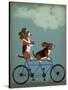 Basset Hound Tandem-Fab Funky-Stretched Canvas