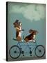 Basset Hound Tandem-Fab Funky-Stretched Canvas