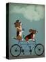 Basset Hound Tandem-Fab Funky-Stretched Canvas