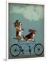 Basset Hound Tandem-Fab Funky-Framed Art Print