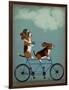 Basset Hound Tandem-Fab Funky-Framed Art Print