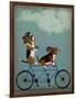 Basset Hound Tandem-Fab Funky-Framed Art Print