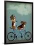 Basset Hound Tandem-Fab Funky-Framed Art Print