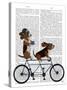 Basset Hound Tandem-Fab Funky-Stretched Canvas