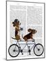 Basset Hound Tandem-Fab Funky-Mounted Art Print