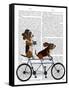 Basset Hound Tandem-Fab Funky-Framed Stretched Canvas